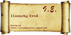 Ilovszky Ernő névjegykártya