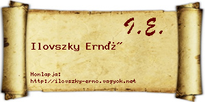 Ilovszky Ernő névjegykártya