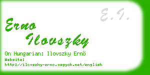 erno ilovszky business card